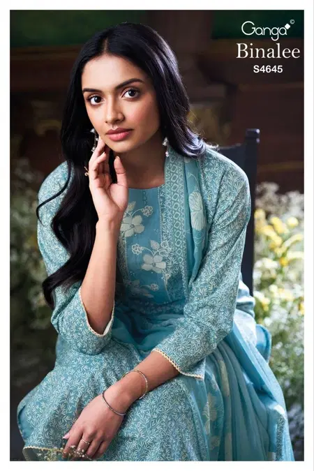Binalee 4645 By Ganga Cotton Printed Online Designer Salwar Suits Wholesale